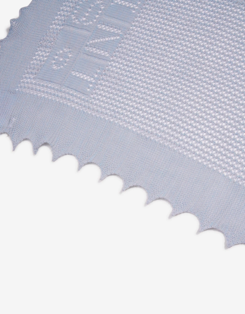 Baby Cotton and Wool Knitted Blanket in Grey (85cm)