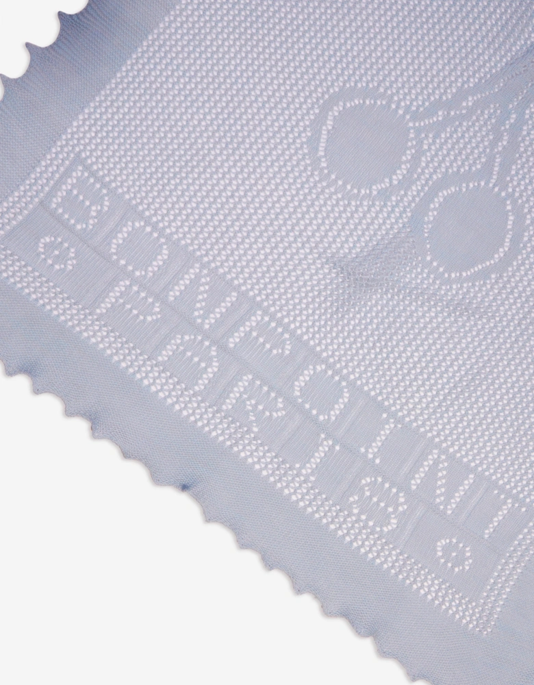 Baby Cotton and Wool Knitted Blanket in Grey (85cm)