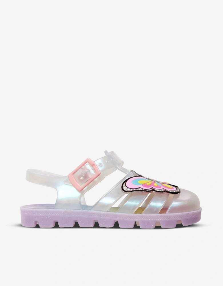 Girls Unicorn Jelly Sandals in Pearl