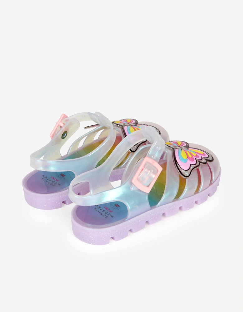 Girls Unicorn Jelly Sandals in Pearl