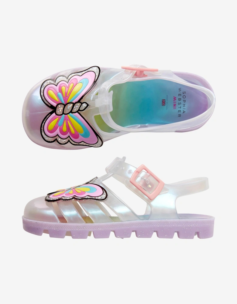 Girls Unicorn Jelly Sandals in Pearl