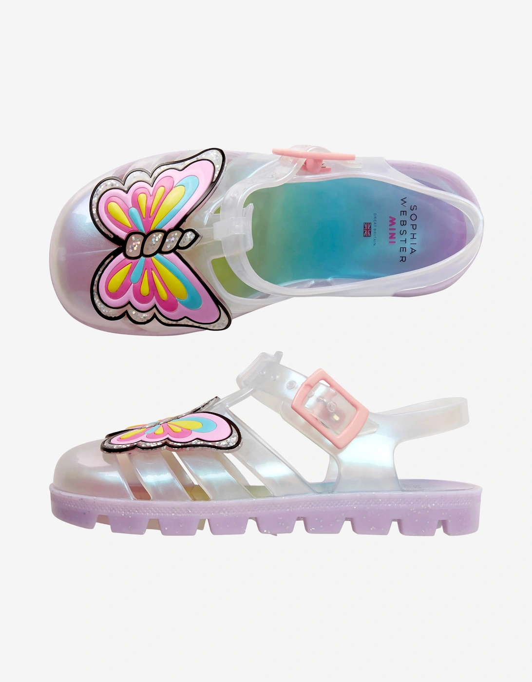 Girls Unicorn Jelly Sandals in Pearl
