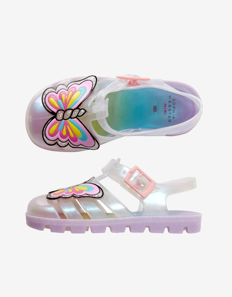 Girls Unicorn Jelly Sandals in Pearl