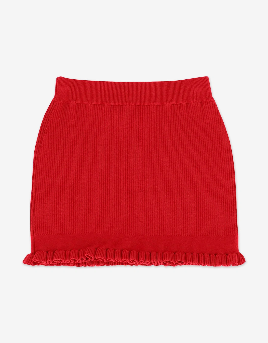 Angels Face Girls Troy Rib Knitted Skirt in Red