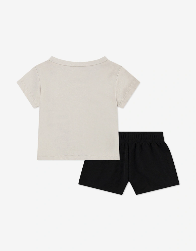 Girls Wild Flower Short Set in Beige