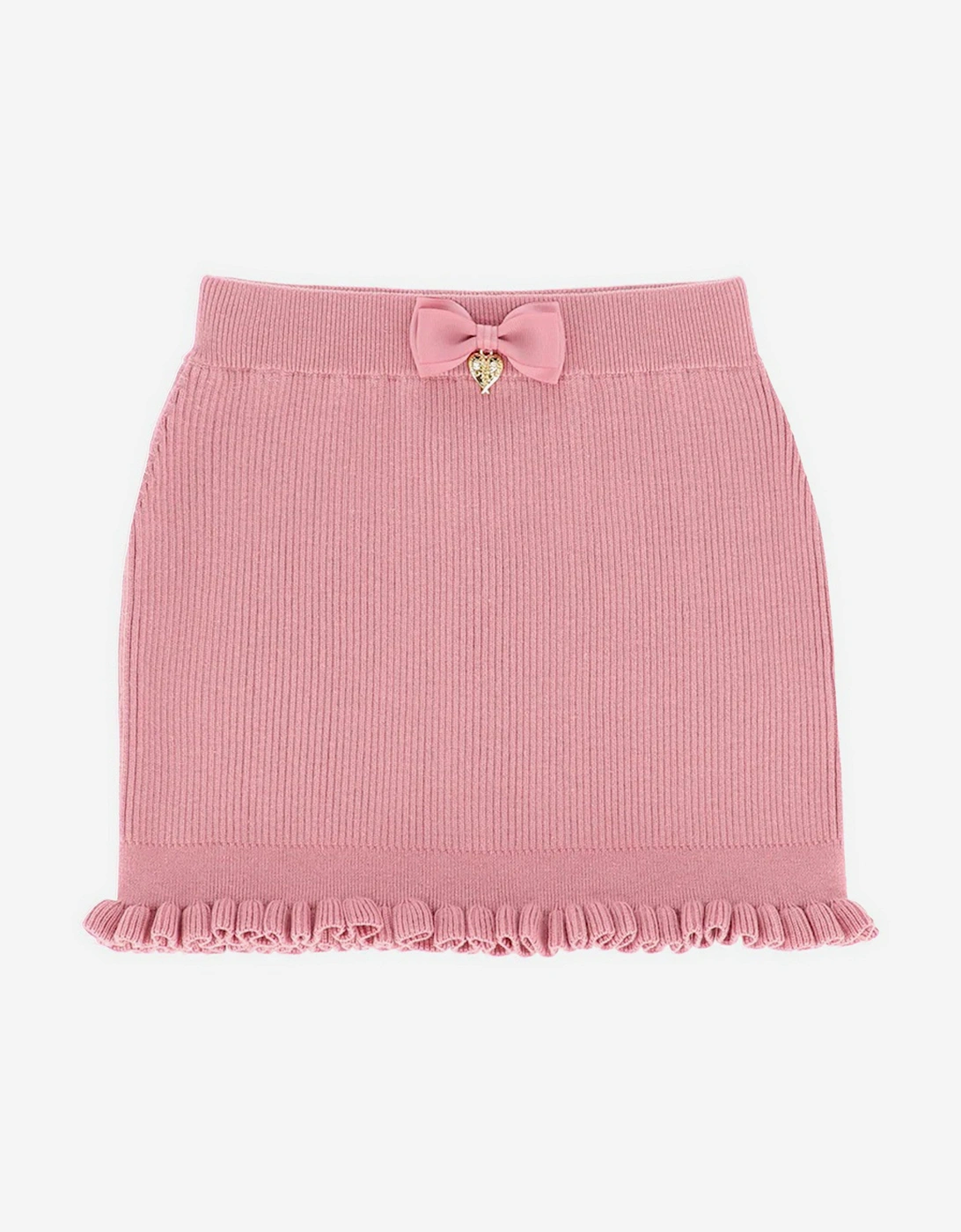 Angels Face Girls Troy Rib Knitted Skirt in Pink