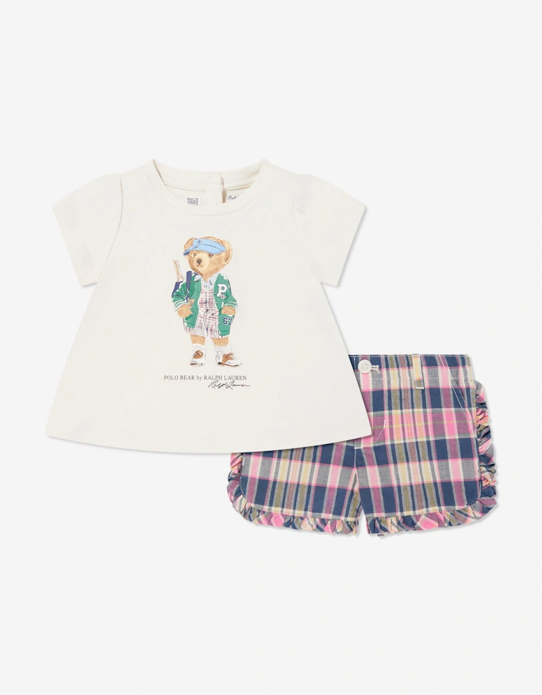 Baby Girls Polo Bear Short Set in Multicolour