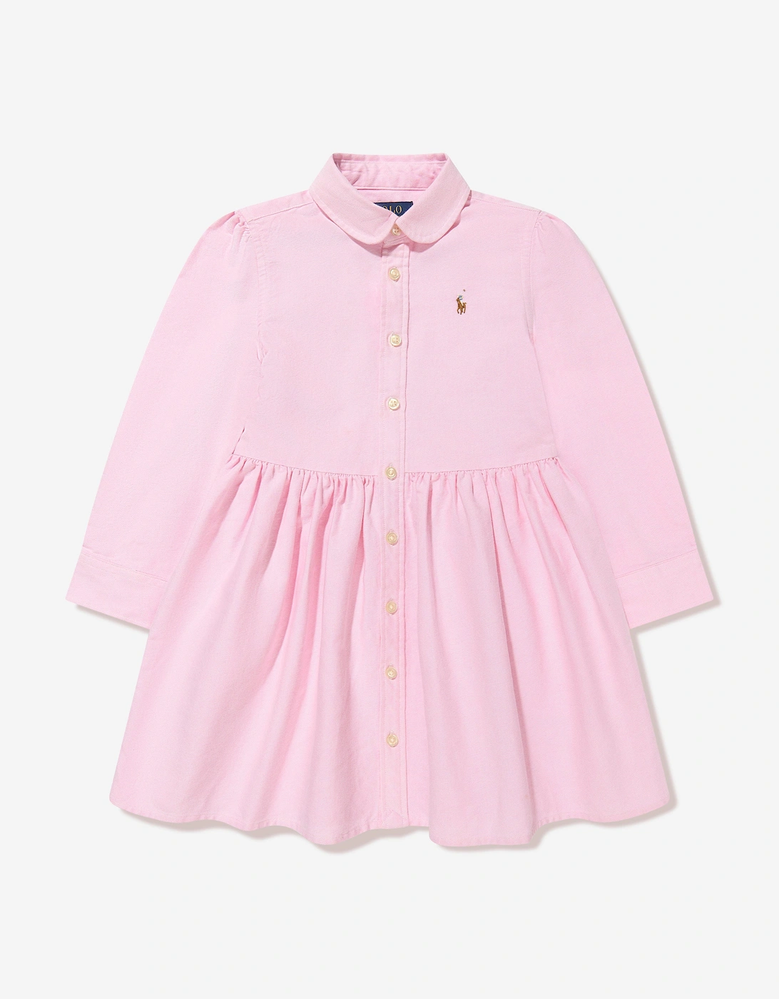 Girls Oxford Shirt Dress in Pink, 6 of 5
