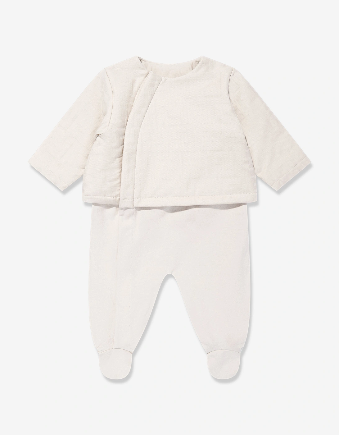 Baby Logo Babygrow Set in Beige