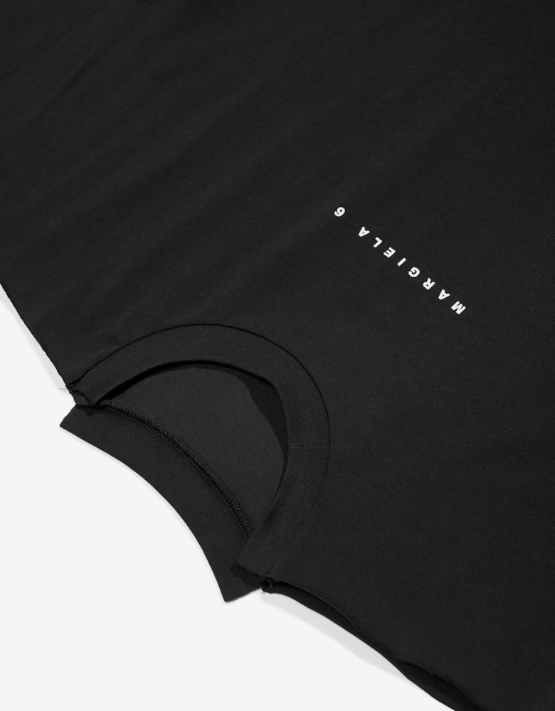 MM6 Girls Asymmetric T-Shirt Dress in Black