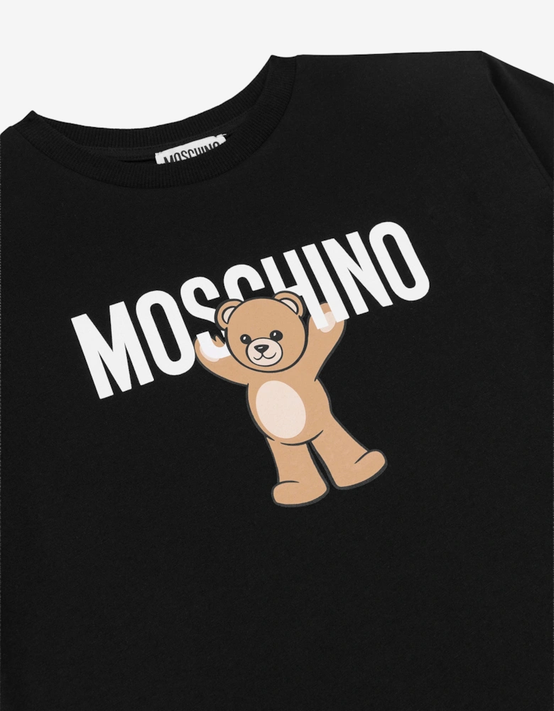 Kids Teddy Bear Logo T-Shirt in Black