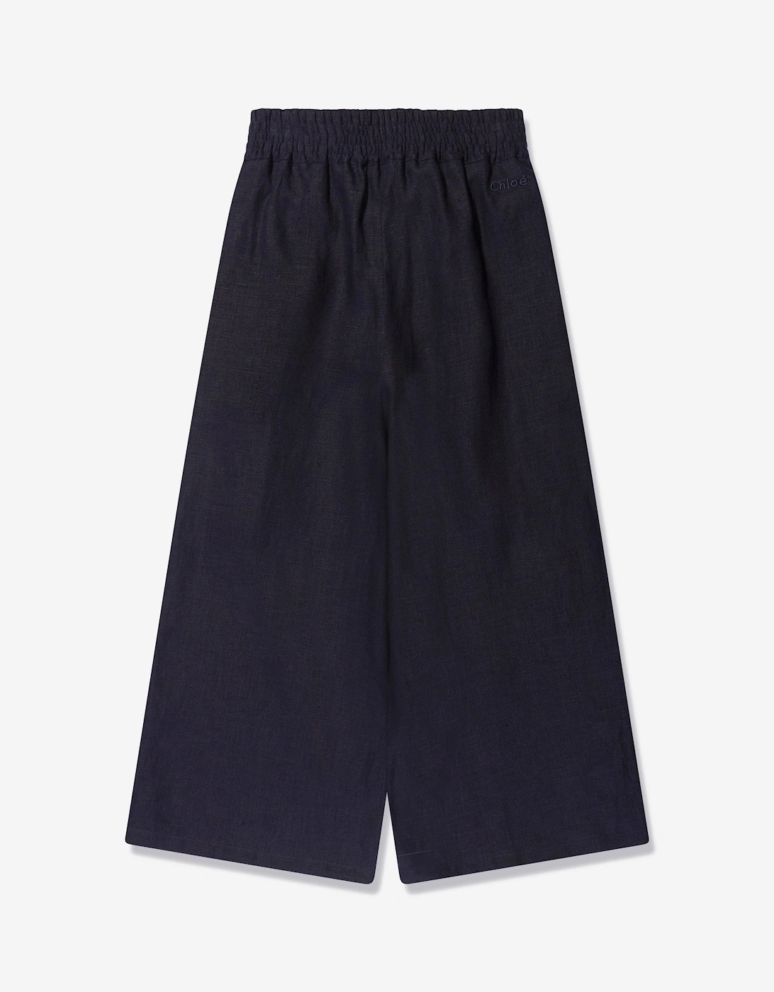Girls Linen Trousers in Navy