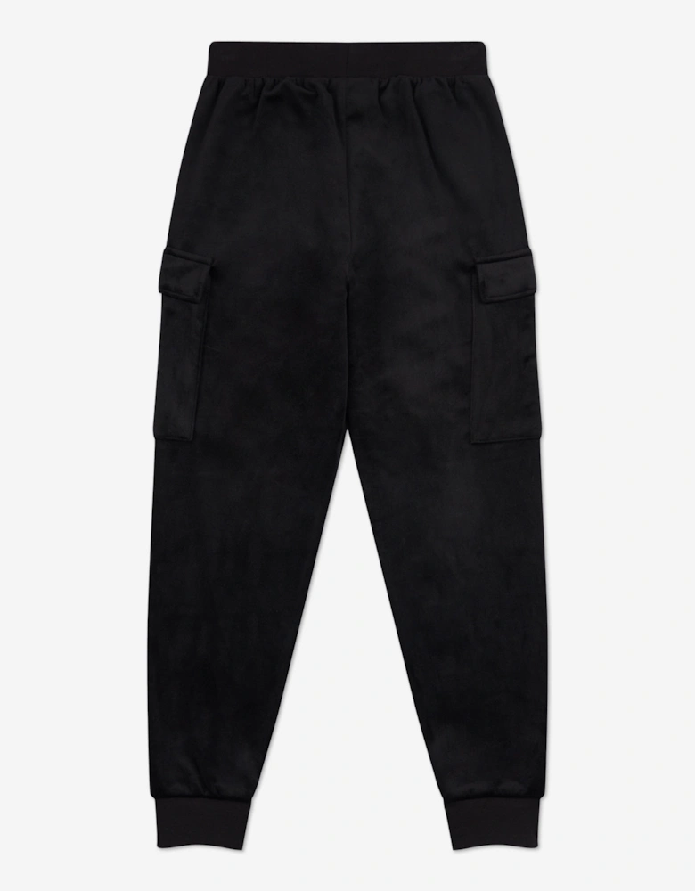Girls Cargo Cuffed Joggers in Black