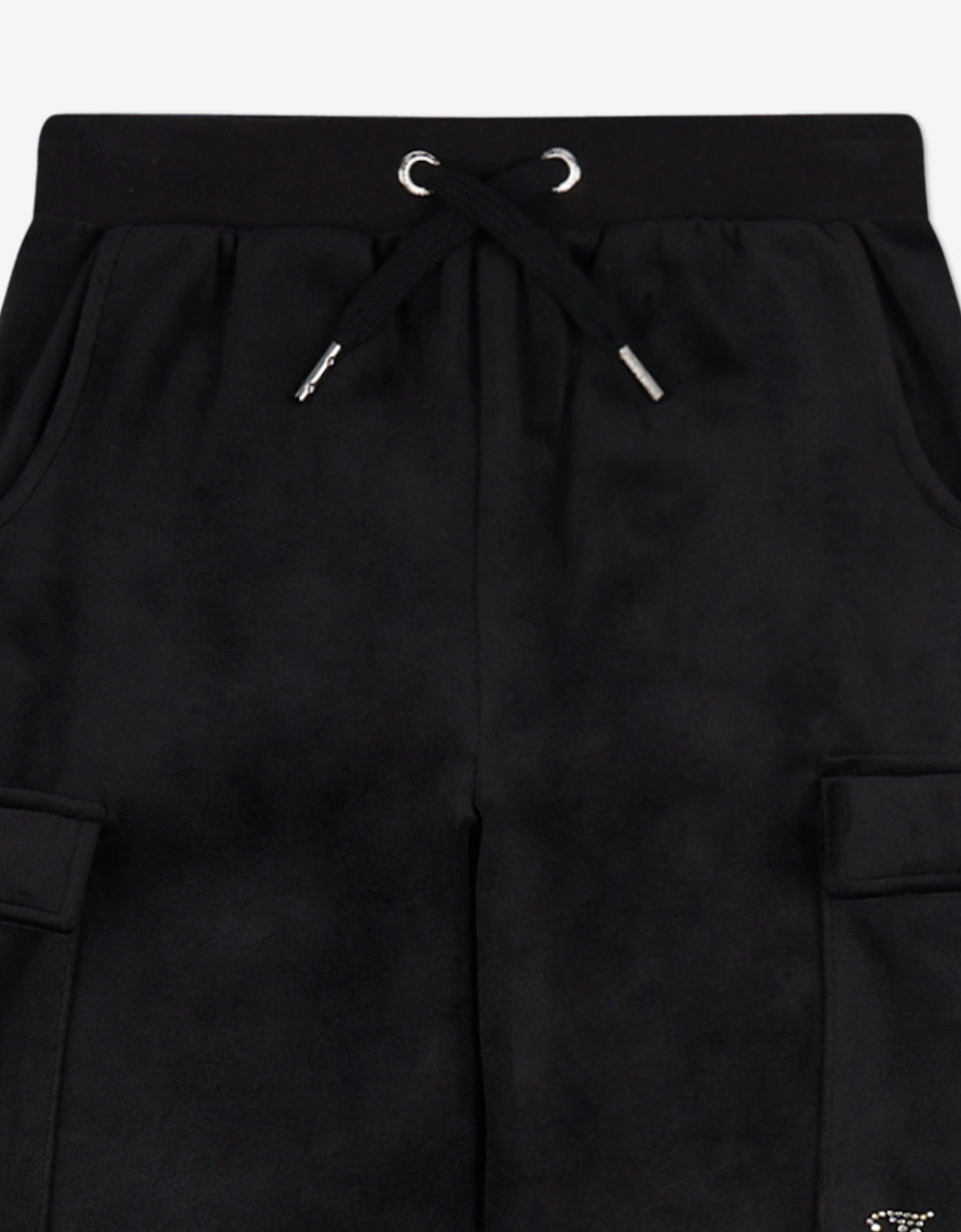 Girls Cargo Cuffed Joggers in Black