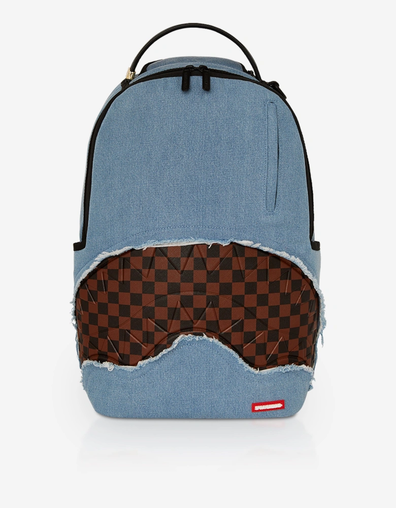 Kids Denim Shark Bite DLXSV Backpack in Blue (45.72cm)