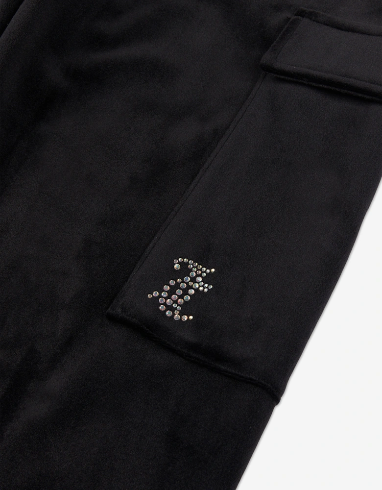 Girls Cargo Cuffed Joggers in Black