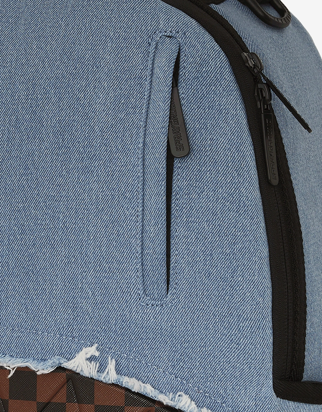 Kids Denim Shark Bite DLXSV Backpack in Blue (45.72cm)
