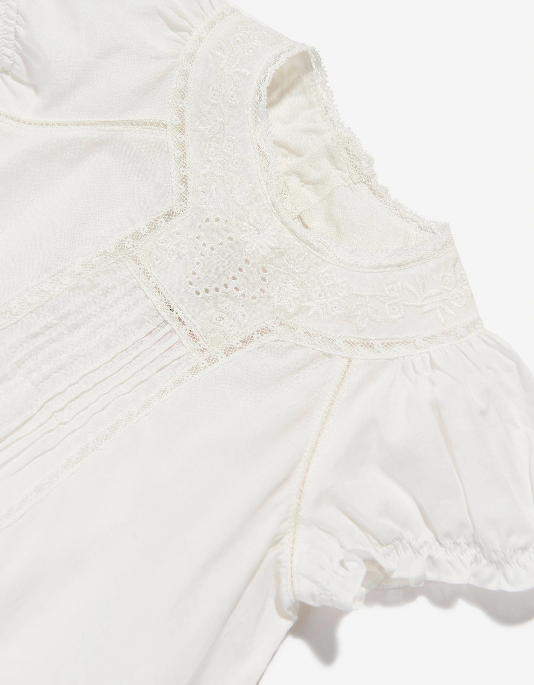 Baby Girls Cotton Romper in Ivory