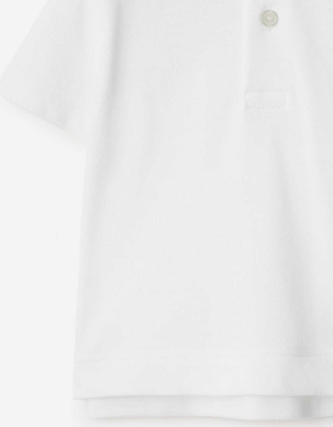 Baby Boys Johane Check Collar Polo Shirt in White