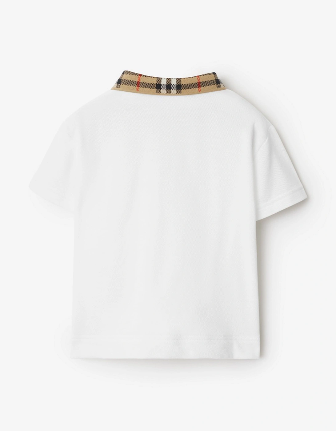 Baby Boys Johane Check Collar Polo Shirt in White