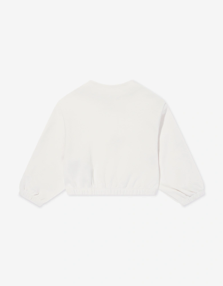 Girls Logo Zip Up Top in White