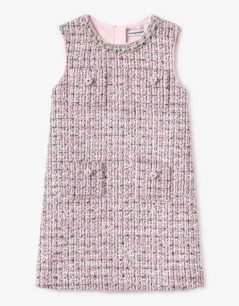 Girls Boucle Dress in Pink