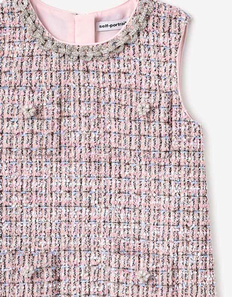 Girls Boucle Dress in Pink