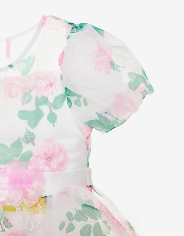 Girls Peony Princess Dress in White