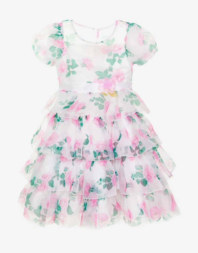 Girls Peony Princess Dress in White