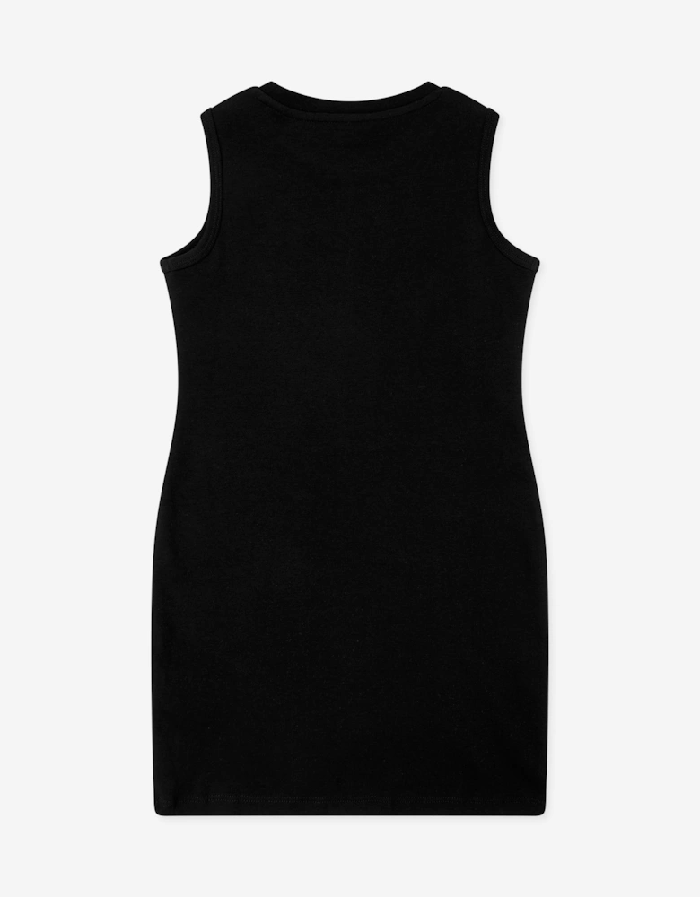 Girls Sleeveless Logo Dress in Black