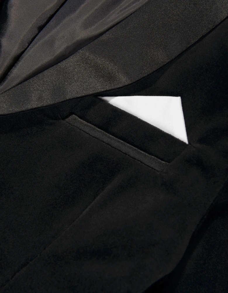 Boys Velvet Blazer in Black