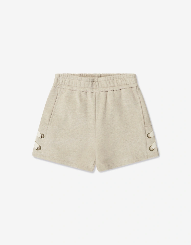 Girls Lacing Shorts in Beige