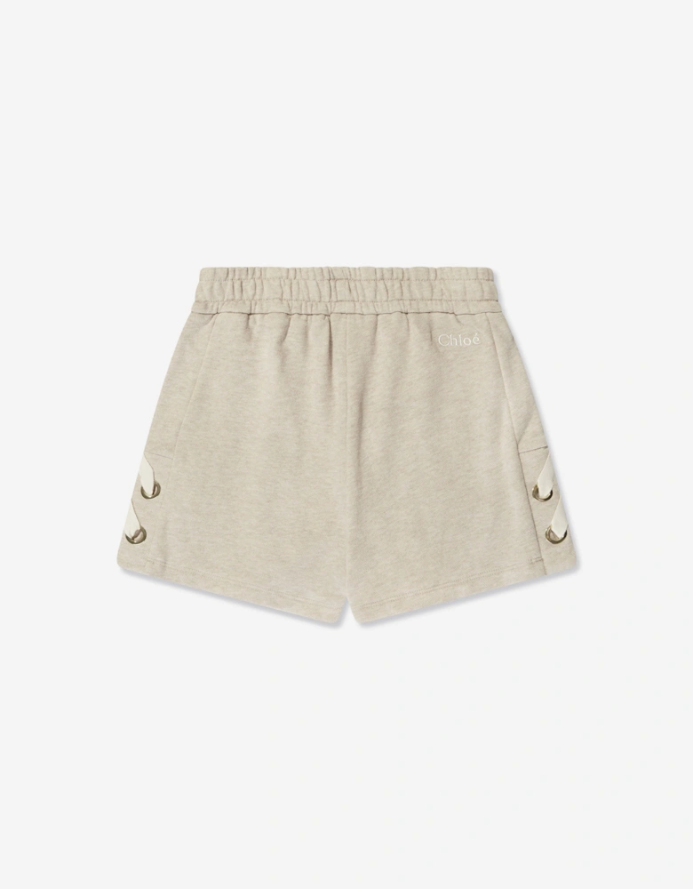 Girls Lacing Shorts in Beige