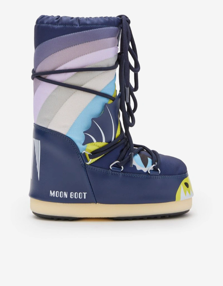 Moon Boot Boys Icon Dragon Boots in Blue