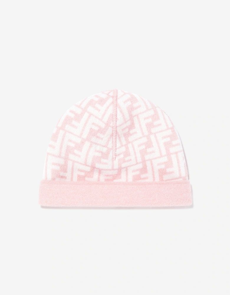 Girls FF Reversible Beanie Hat in Pink