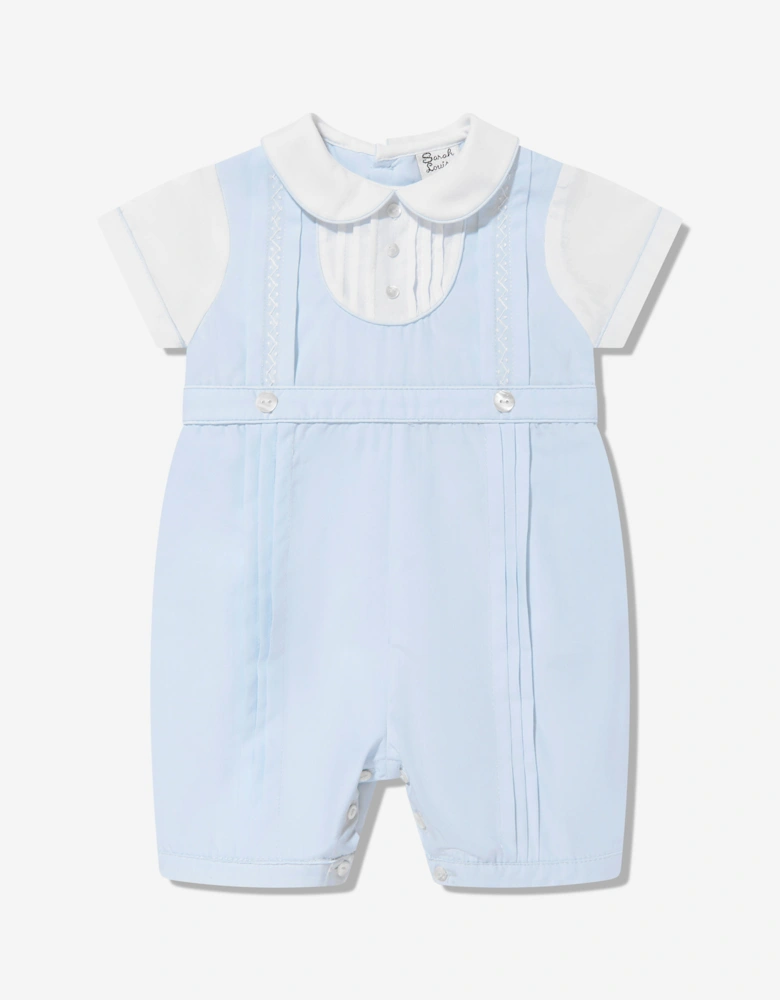 Baby Boys Smocked Romper in Blue
