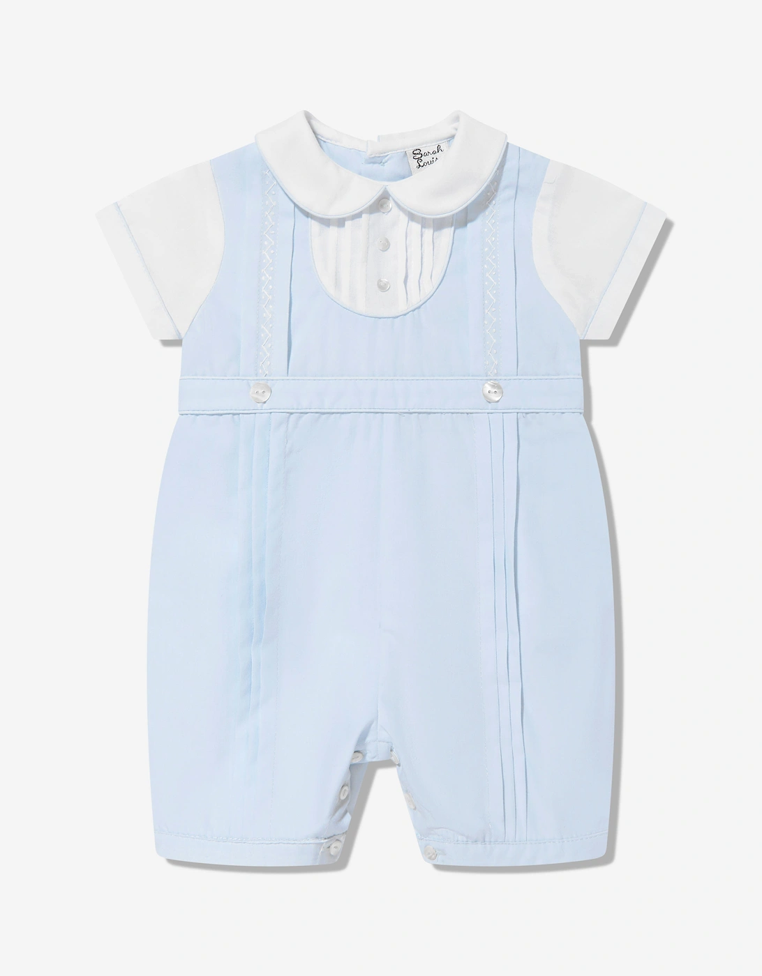 Baby Boys Smocked Romper in Blue, 5 of 4