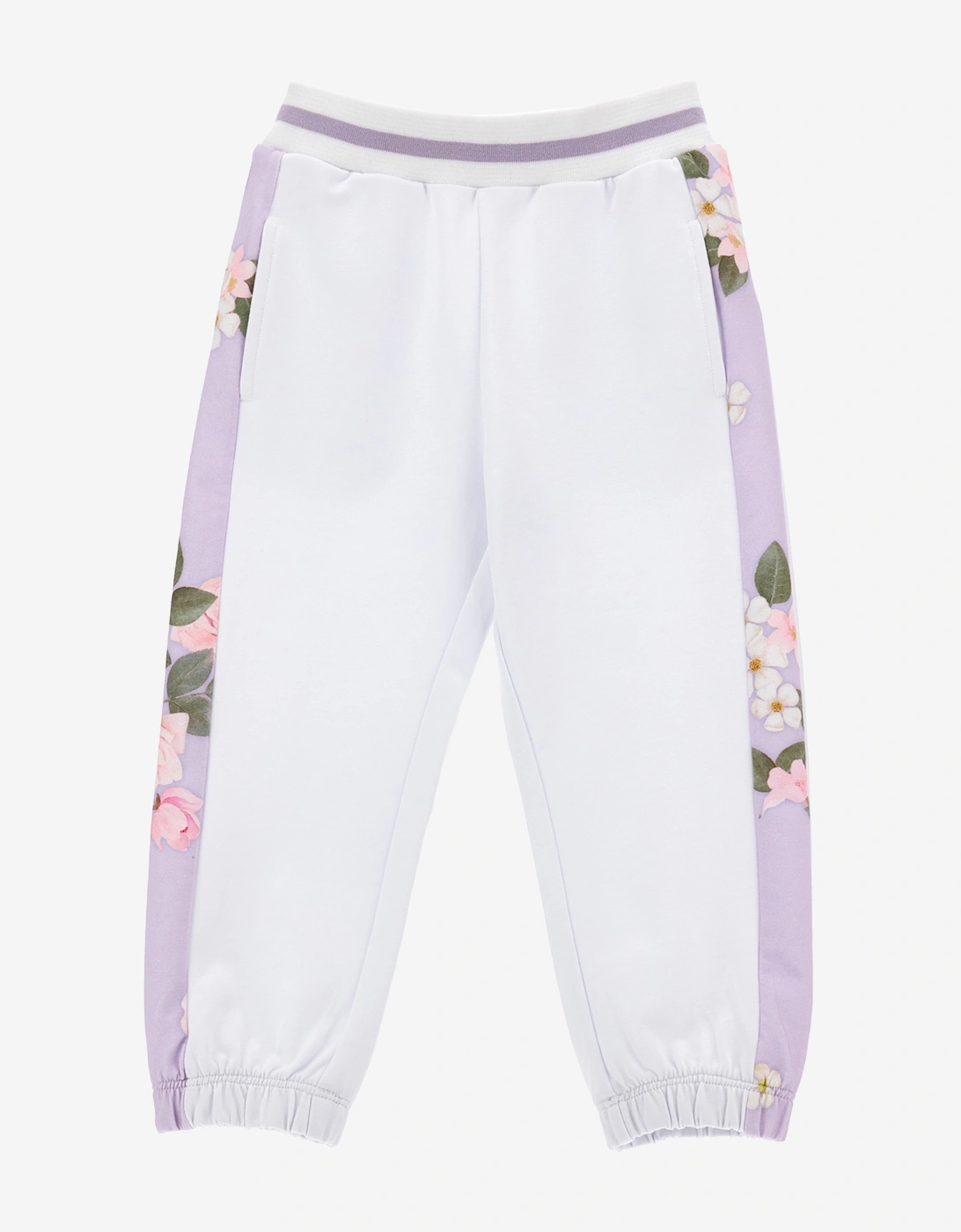Girks Romantic Flowers Joggers in White, 5 of 4