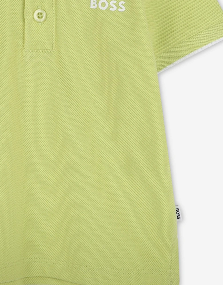 BOSS Baby Boys Logo Polo Shirt in Green