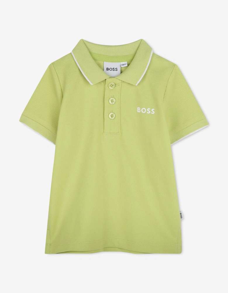 BOSS Baby Boys Logo Polo Shirt in Green
