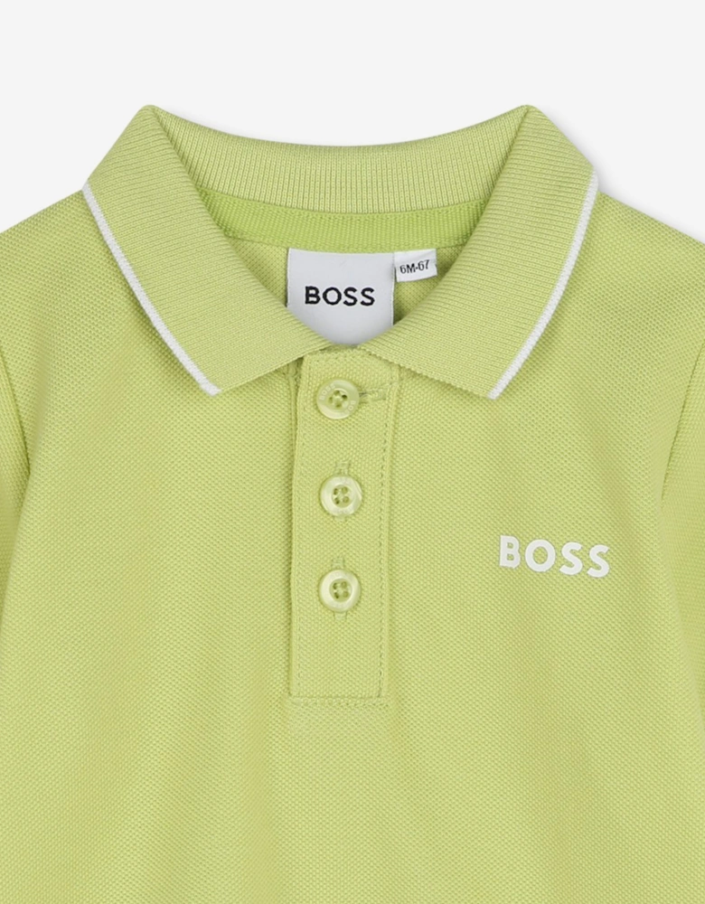 BOSS Baby Boys Logo Polo Shirt in Green