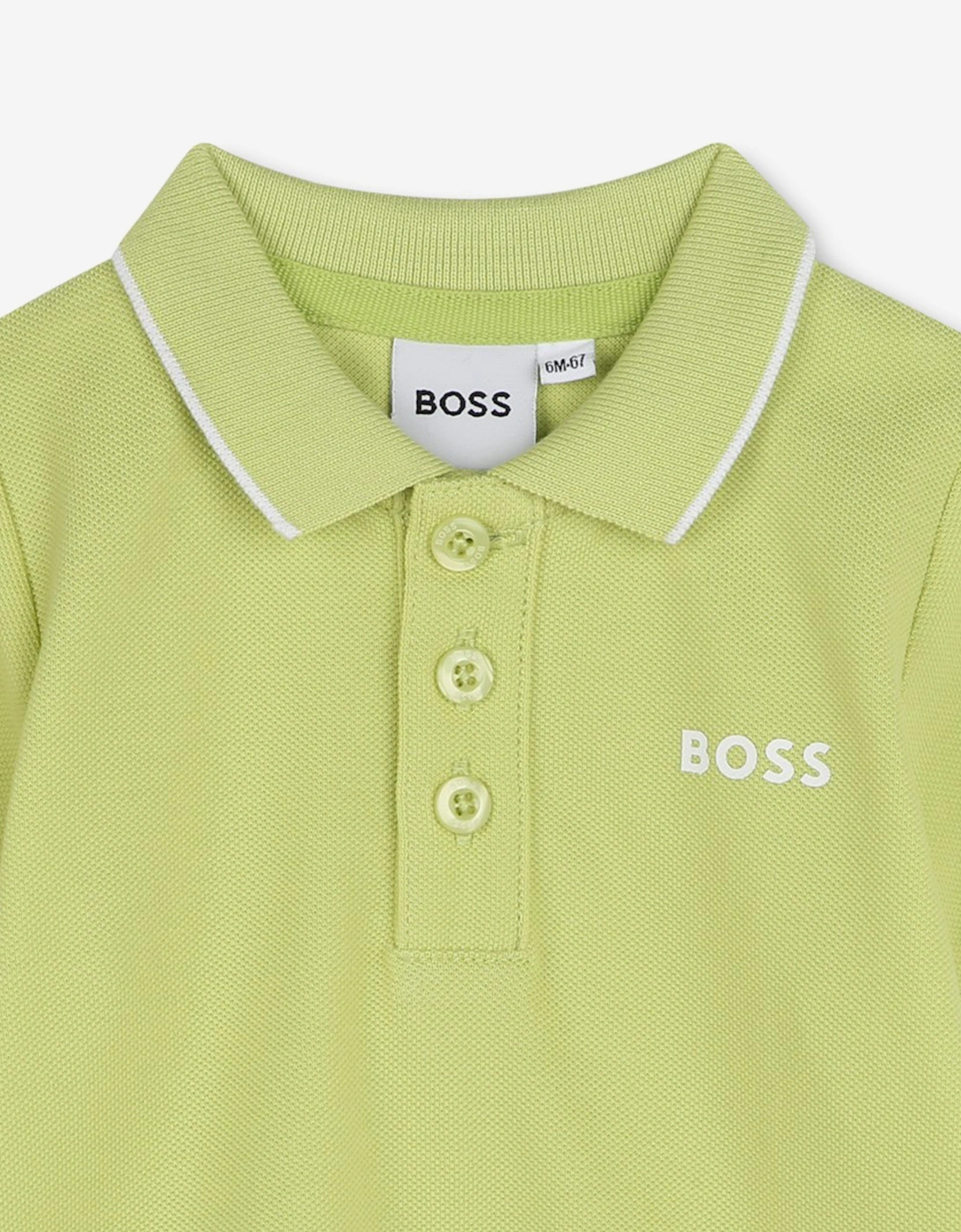 BOSS Baby Boys Logo Polo Shirt in Green