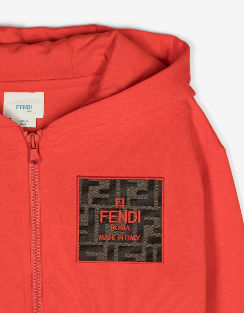 Kids Logo Zip Up Top in Red
