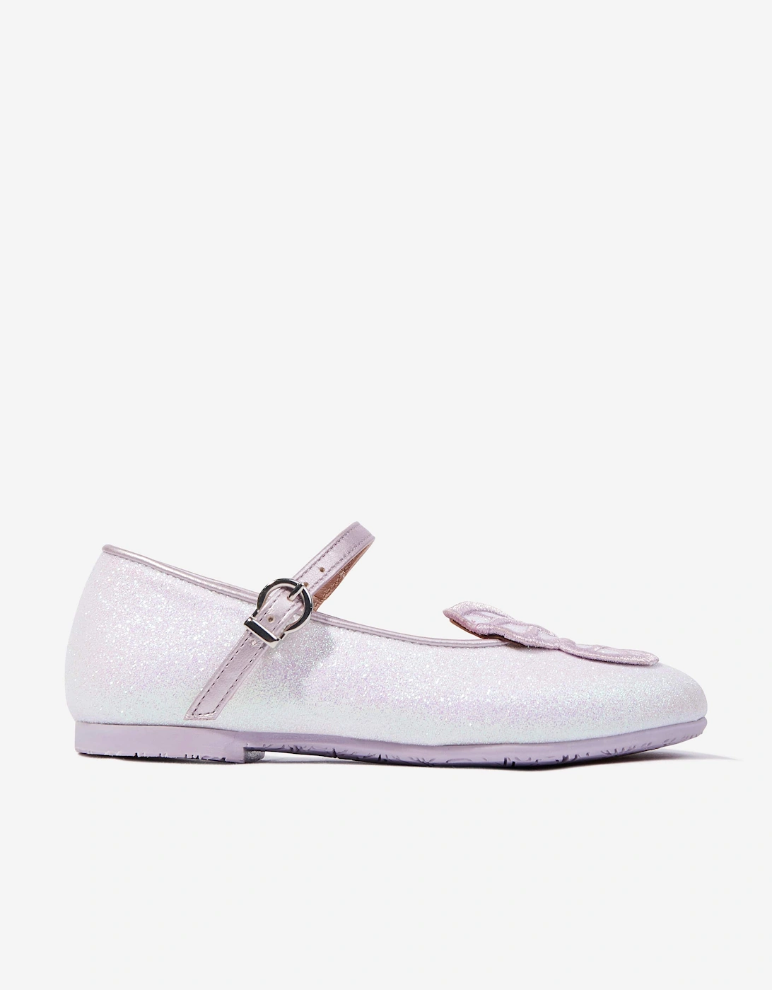 Girls Butterfly Embroidery Flat in Ivory, 5 of 4