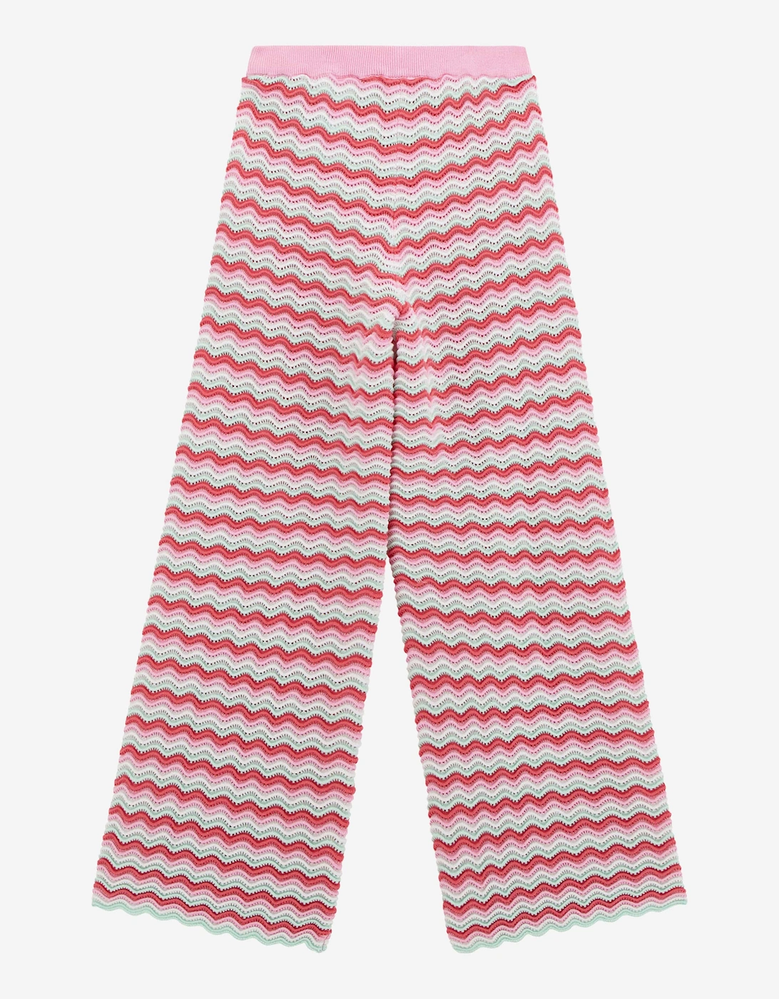 Girls Wavy Sweater Pants in Pink