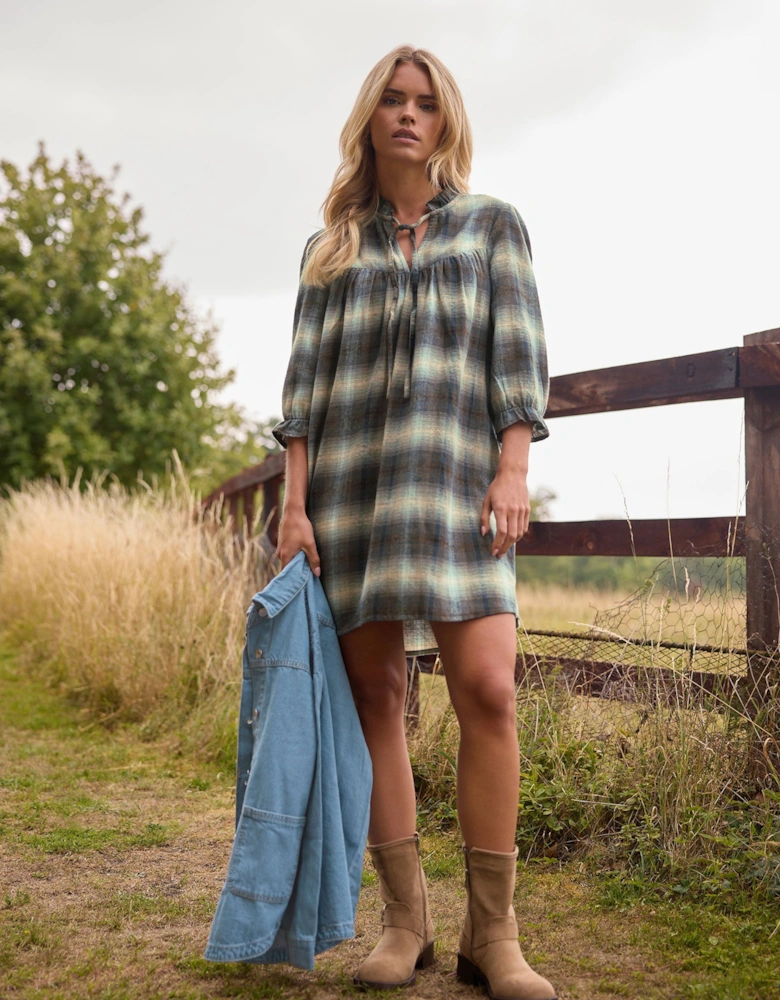 Petite Check Smock Dress