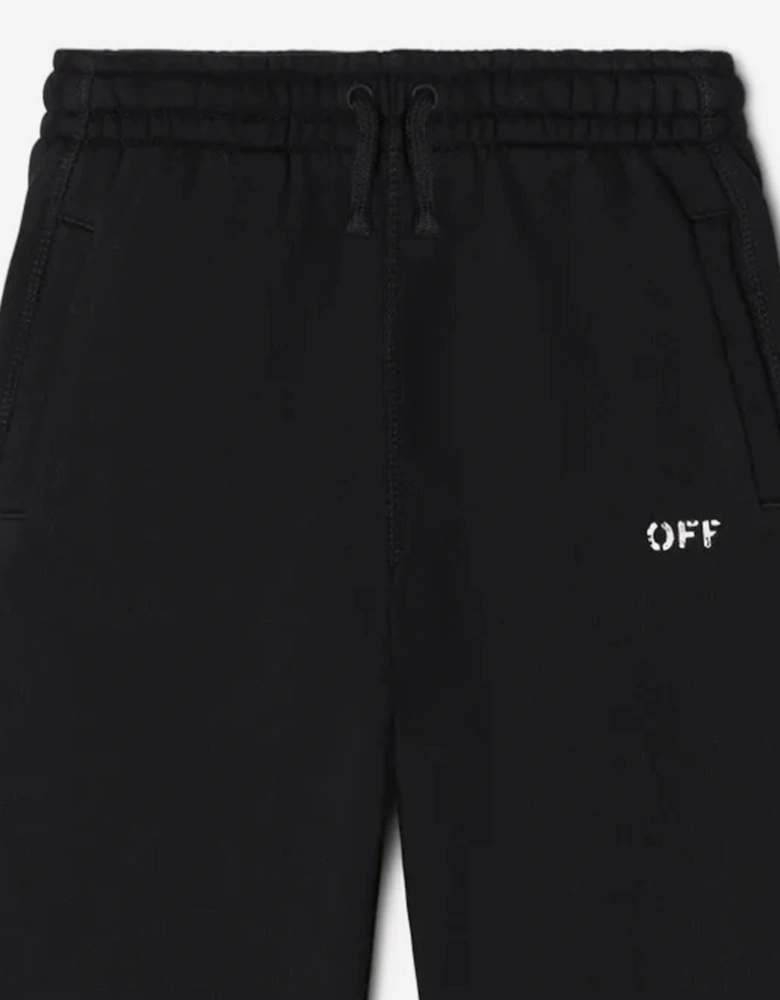 Boys Off Stamp Plain Joggers in Black