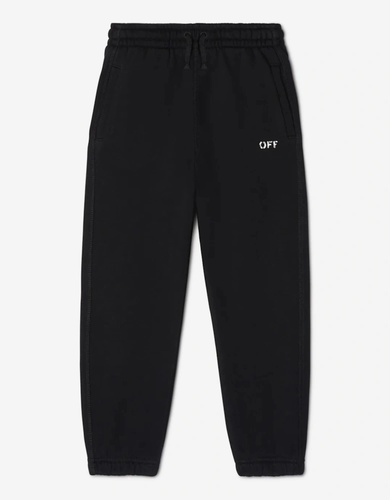 Boys Off Stamp Plain Joggers in Black