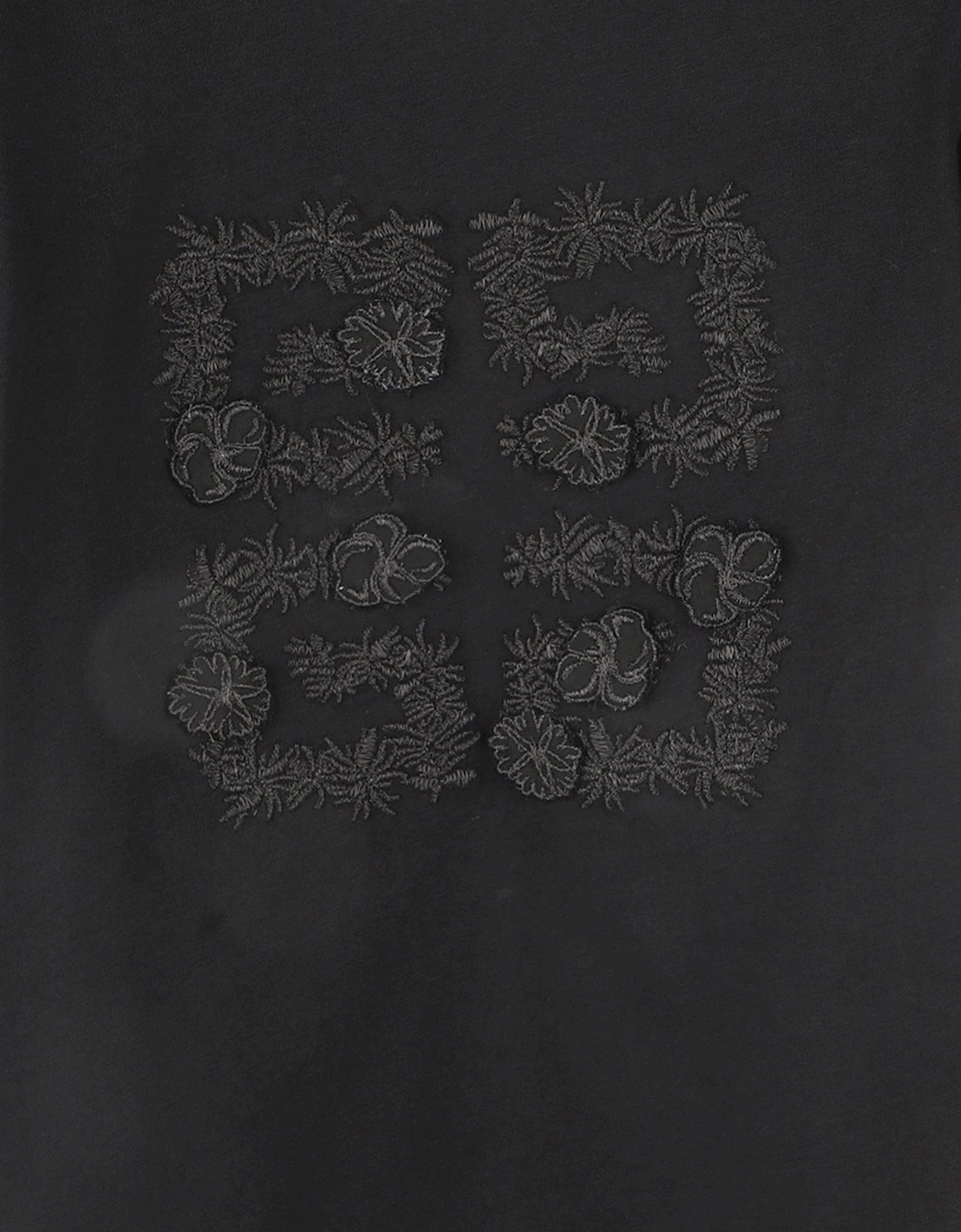 Girls Puff Sleeve Logo T-Shirt in Black