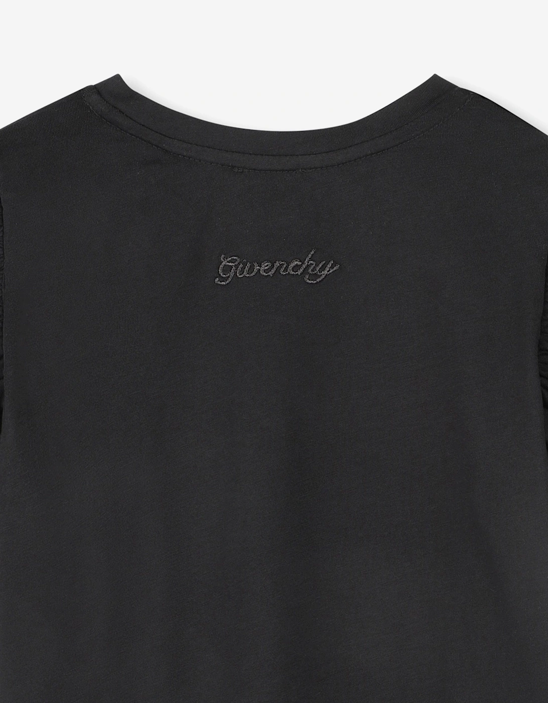 Girls Puff Sleeve Logo T-Shirt in Black